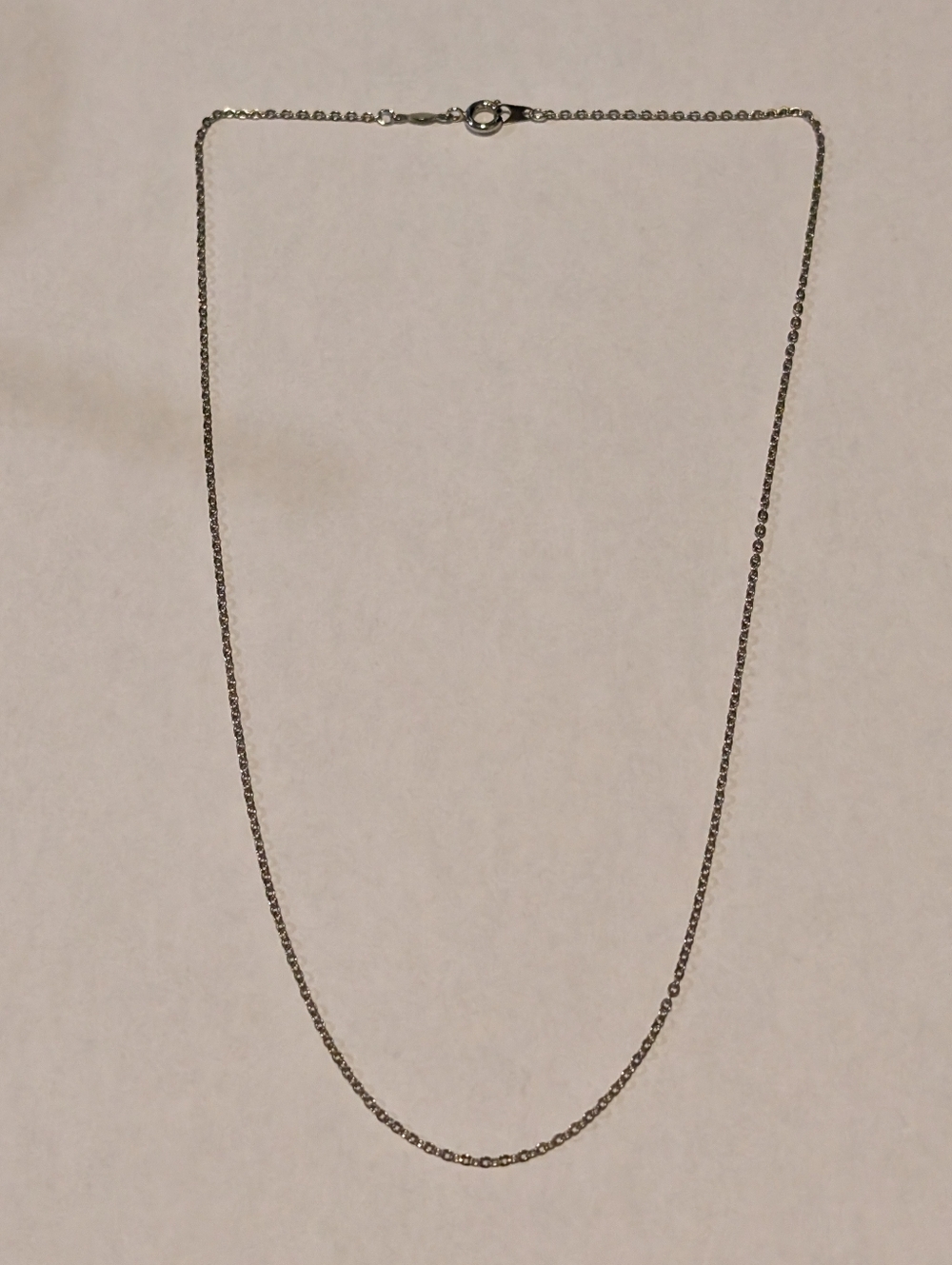 Vintage 18k Plate - Silver Tone Necklace - 18.5 Inches Length - Plated 18KTP